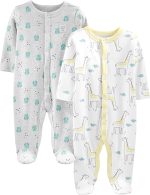 Simple Joys by Carter's Unisex Babies' Cotton Footed Sleep and Play, Pack of 2